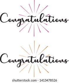 card template for congratulations with glowing color