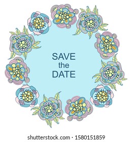 card template with decorative flowers