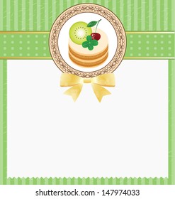 Card. Template design. Cake vector illustration