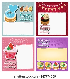 Card. Template design. Cake vector illustration