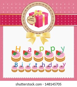 Card. Template design. Cake vector illustration