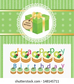 Card. Template design. Cake vector illustration