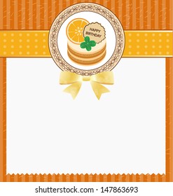 Card. Template design. Orange cake vector illustration