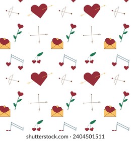 Card Template design for Valentine s day Seamless Pattern Vector Illustration