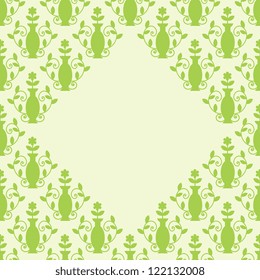 Card template with diamond frame