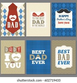 Card template for father's day, flat design