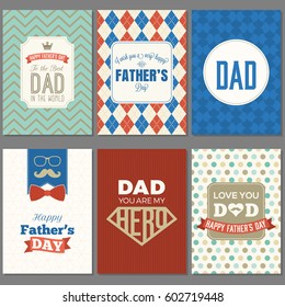 Card template for father's day, flat design