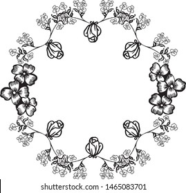 Card template, feature flower and leaves. Vector
