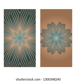 Card Template With Floral Mandala Pattern. Business Card For Fitness Center, Sport Emblem, Meditation Class. Vector Illustration