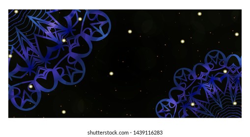 Card Template With Floral Mandala Pattern. Business Card For Fitness Center, Sport Emblem, Meditation Class. Vector Illustration. 