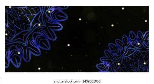 Card Template With Floral Mandala Pattern. Business Card For Fitness Center, Sport Emblem, Meditation Class. Vector Illustration. 