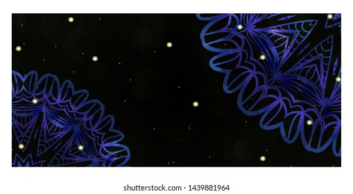 Card Template With Floral Mandala Pattern. Business Card For Fitness Center, Sport Emblem, Meditation Class. Vector Illustration. 