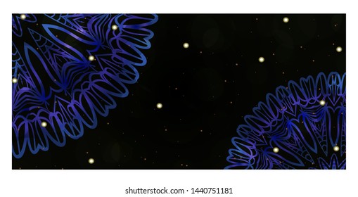 Card Template With Floral Mandala Pattern. Business Card For Fitness Center, Sport Emblem, Meditation Class. Vector Illustration. 
