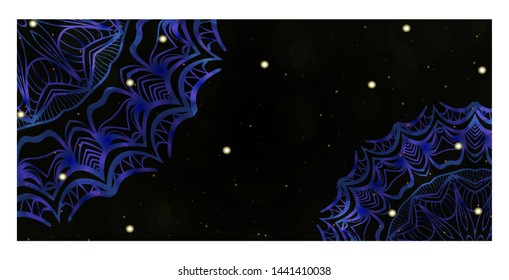 Card Template With Floral Mandala Pattern. Business Card For Fitness Center, Sport Emblem, Meditation Class. Vector Illustration. 