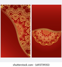 Card Template With Floral Mandala Pattern. Business Card For Fitness Center, Sport Emblem, Meditation Class. Vector Illustration