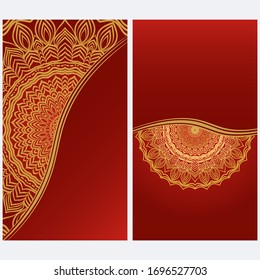 Plantilla De Tarjeta Con Patrón De Mandala Floral. Tarjeta De Negocios Para Gimnasio, Sport Emblem, Clase De Meditación. Ilustración vectorial