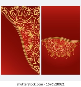 Card Template With Floral Mandala Pattern. Business Card For Fitness Center, Sport Emblem, Meditation Class. Vector Illustration