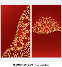 Card Template With Floral Mandala Pattern. Business Card For Fitness Center, Sport Emblem, Meditation Class. Vector Illustration