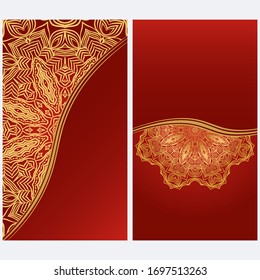 Card Template With Floral Mandala Pattern. Business Card For Fitness Center, Sport Emblem, Meditation Class. Vector Illustration
