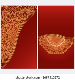 Card Template With Floral Mandala Pattern. Business Card For Fitness Center, Sport Emblem, Meditation Class. Vector Illustration