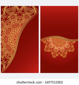 Plantilla De Tarjeta Con Patrón De Mandala Floral. Tarjeta De Negocios Para Gimnasio, Sport Emblem, Clase De Meditación. Ilustración vectorial