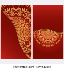 Card Template With Floral Mandala Pattern. Business Card For Fitness Center, Sport Emblem, Meditation Class. Vector Illustration