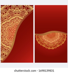 Card Template With Floral Mandala Pattern. Business Card For Fitness Center, Sport Emblem, Meditation Class. Vector Illustration
