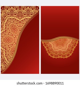 Card Template With Floral Mandala Pattern. Business Card For Fitness Center, Sport Emblem, Meditation Class. Vector Illustration