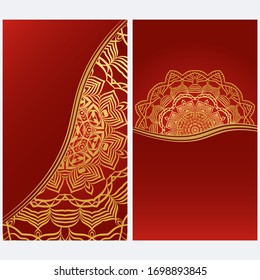 Kartenvorlage mit floralem Mandala-Muster. Visitenkarte für Fitnesscenter, Sportemblem, Meditationsklasse. Vektorgrafik