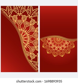 Card Template With Floral Mandala Pattern. Business Card For Fitness Center, Sport Emblem, Meditation Class. Vector Illustration
