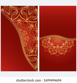 Card Template With Floral Mandala Pattern. Business Card For Fitness Center, Sport Emblem, Meditation Class. Vector Illustration