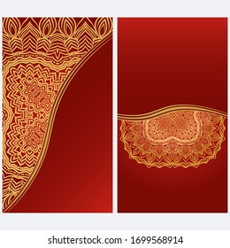Card Template With Floral Mandala Pattern. Business Card For Fitness Center, Sport Emblem, Meditation Class. Vector Illustration