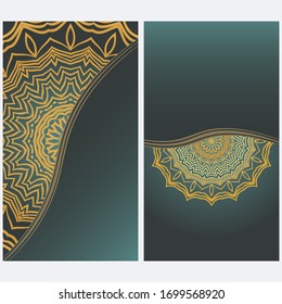 Card Template With Floral Mandala Pattern. Business Card For Fitness Center, Sport Emblem, Meditation Class. Vector Illustration