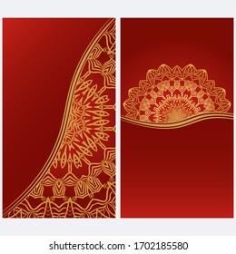 Card Template With Floral Mandala Pattern. Business Card For Fitness Center, Sport Emblem, Meditation Class. Vector Illustration