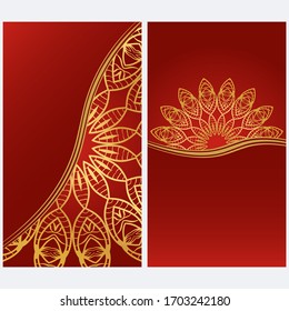 Card Template With Floral Mandala Pattern. Business Card For Fitness Center, Sport Emblem, Meditation Class. Vector Illustration