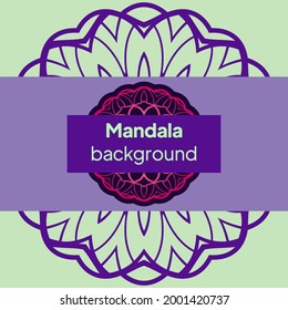 Plantilla de tarjeta con patrón de mandala floral. Para tarjetas de felicitación, invitación de cumpleaños. Ilustración vectorial.