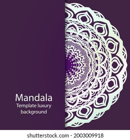 Plantilla de tarjeta con patrón de mandala floral. Para tarjetas de felicitación, invitación de cumpleaños. Ilustración vectorial.