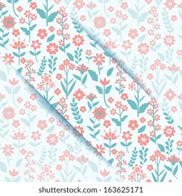 Card template with floral pattern