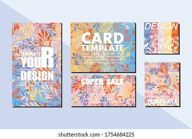 Card template flower pattern vector illustration design wallpaper background collection
