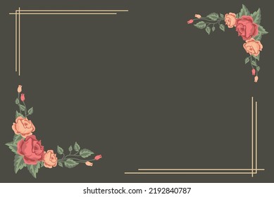 card template with flowers. Vector Illustration