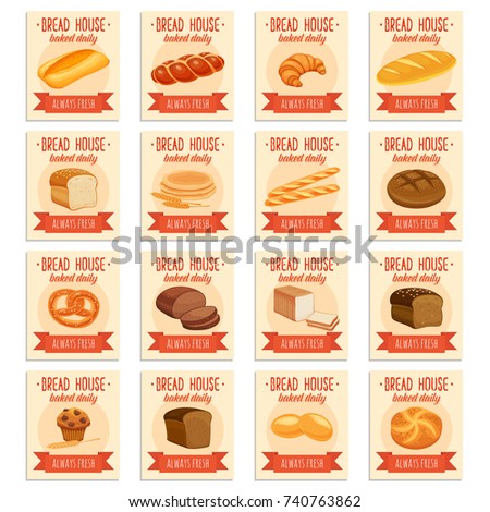 card template food bread