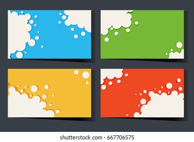 Card template in four colors illustration