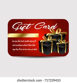 card template with glitter and present boxes, illustration