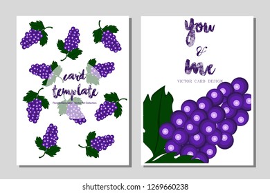 Card template grapefruit vector illustration design
