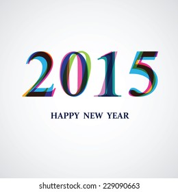 card template happy new year with color numbers