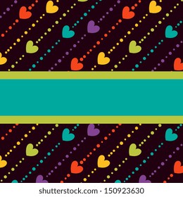 Card template with hearts and dots