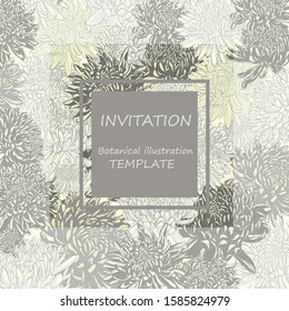 Card template. Invitation.Botanical illustration
 Hand-drawn vector image of vegetation.
 Natural product.EPS-10
