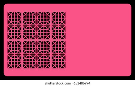card template. Laser cutting, rose color. Modern geometric card for laser cutting. Vector illustration.