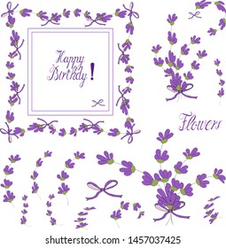 Card Template Lavender Vector hand draw illustration. Celebrate happy mood vector  illustration.