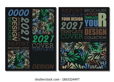 Card template leaf pattern vector illustration design wallpaper background collection